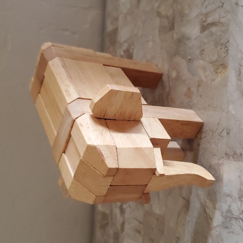 Wooden Geometric Elephant nwot
